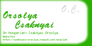 orsolya csaknyai business card